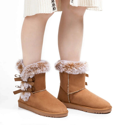 Remy Classic Snow Boots with Fur Lining in the Middle of the Shaft Rose & Remy