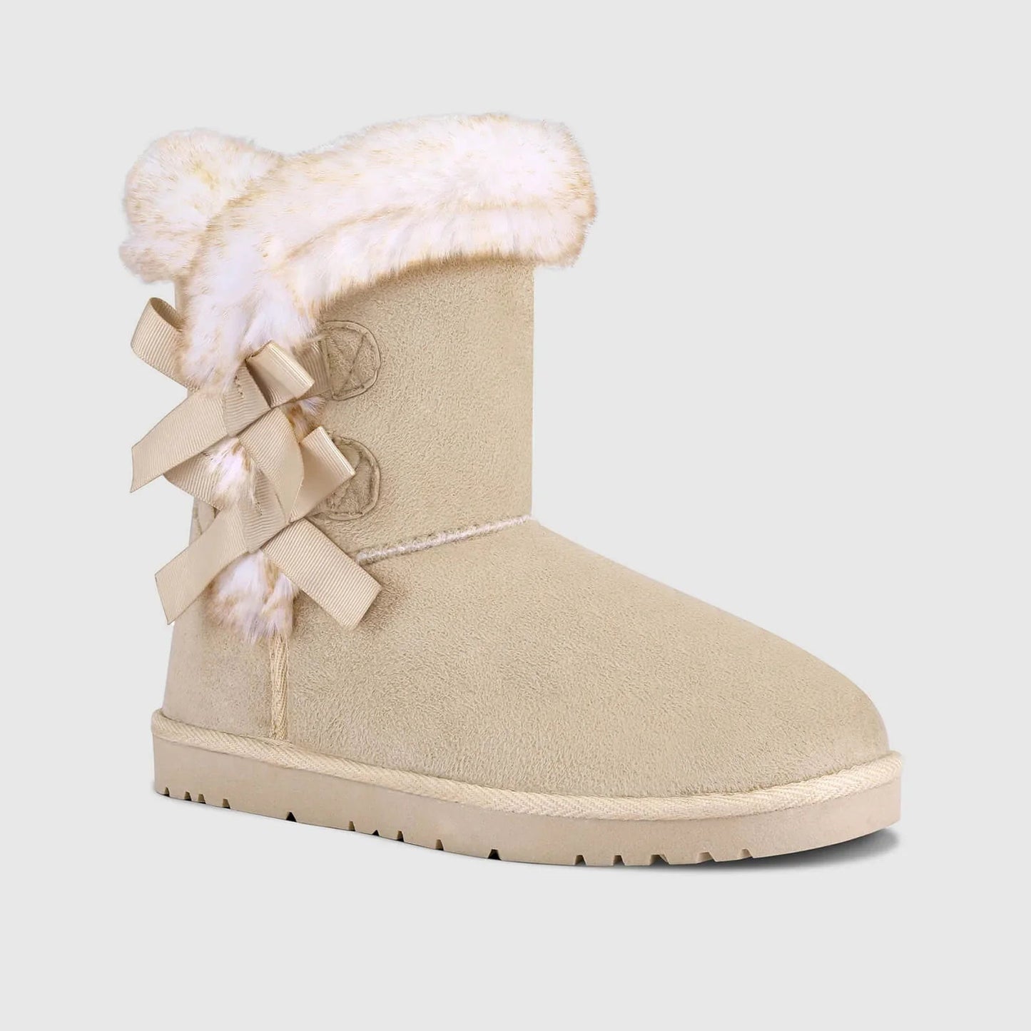 Remy Classic Snow Boots with Fur Lining in the Middle of the Shaft Rose & Remy