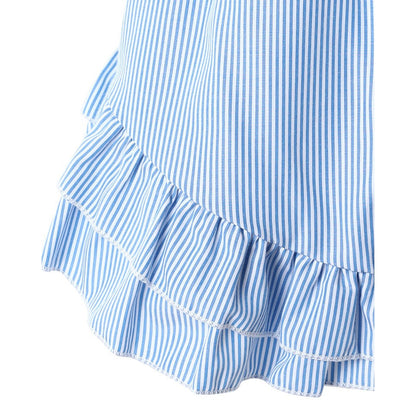Roving Striped Blouse & Miniskirt Set
