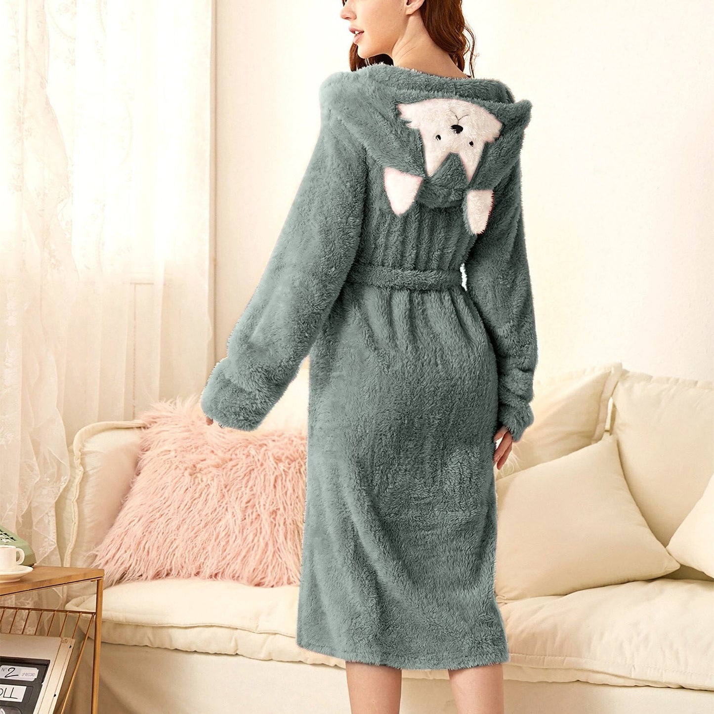 Belsade | Ladies bathrobe With hood And Animal Motifs