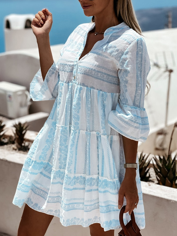 Inaria | Lightweight Boho Dress With A Cheerful Pattern