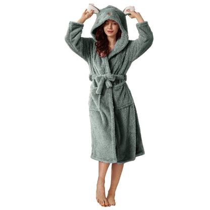 Belsade | Ladies bathrobe With hood And Animal Motifs