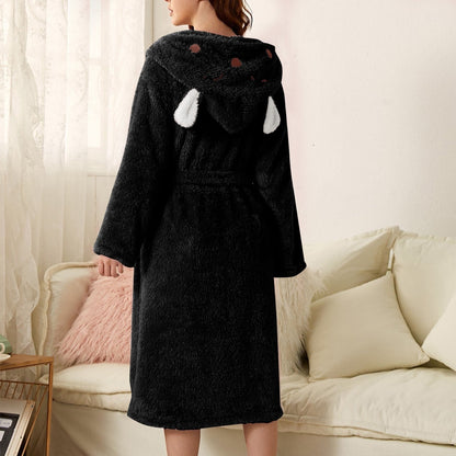 Belsade | Ladies bathrobe With hood And Animal Motifs