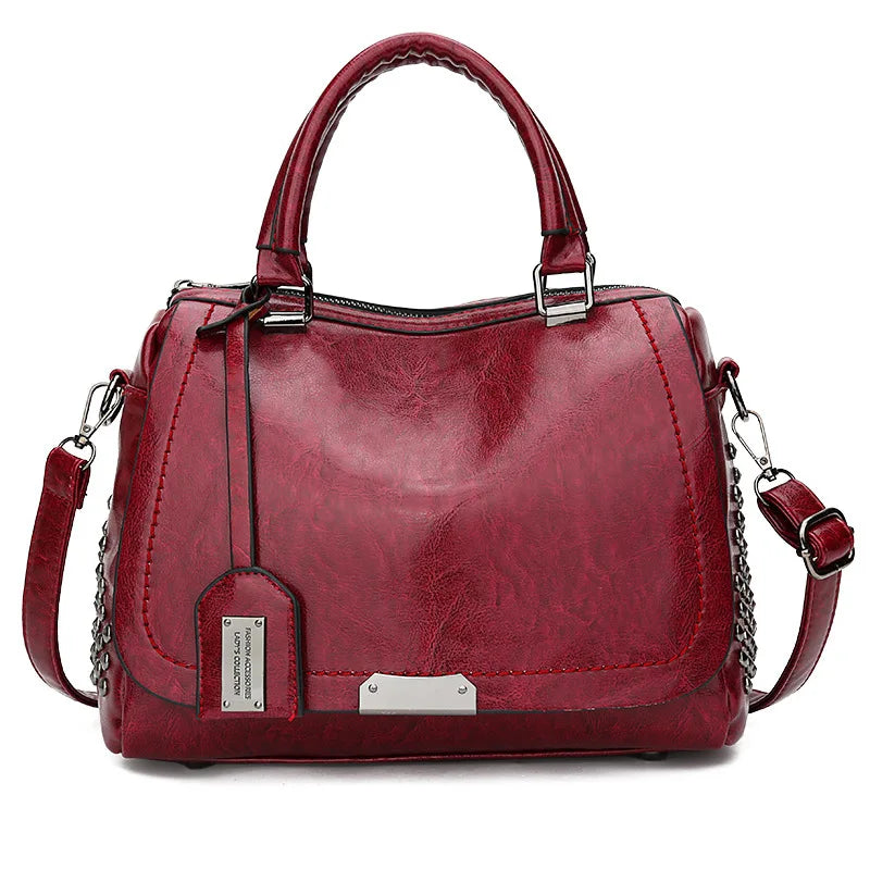 Elvandra | Ladies Leather Shoulder Bag Vintage Style