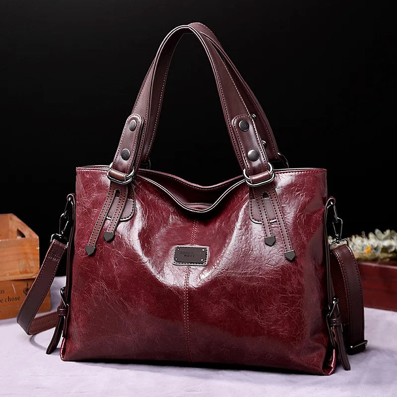 Velvina | Ladies Leather Handbag With Adjustable Strap