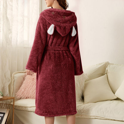 Belsade | Ladies bathrobe With hood And Animal Motifs