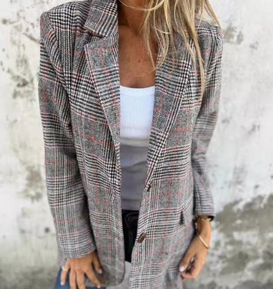 Zadens | Casual Check Coat For Women