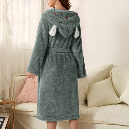 Belsade | Ladies bathrobe With hood And Animal Motifs