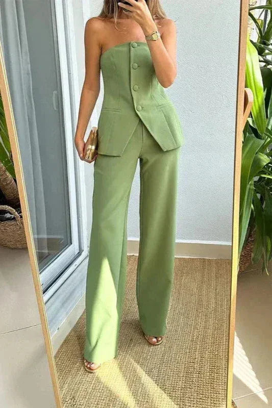 Aline | Stylish Strapless Jumpsuit For The Summer