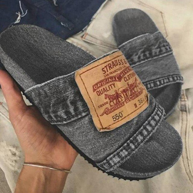 Without denim slippers for women