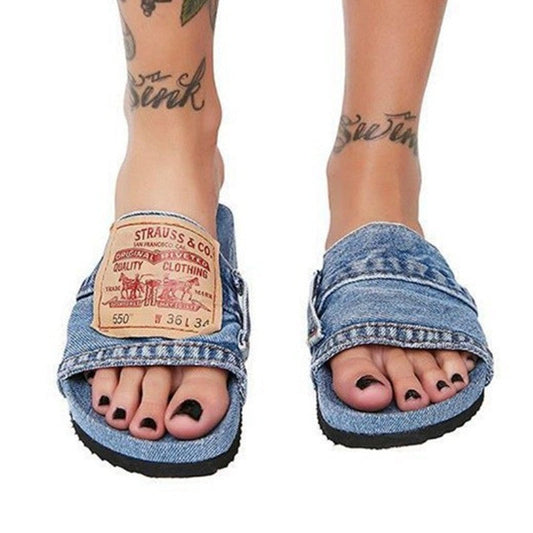 Without denim slippers for women