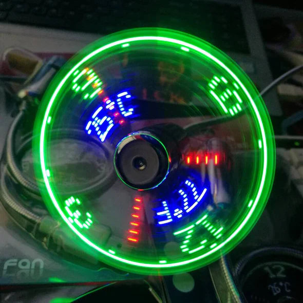 Sissy USB LED clock fan with real-time display function