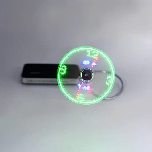 Sissy USB LED clock fan with real-time display function