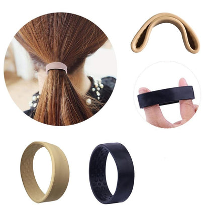 The Soli headband keeps hair in place.