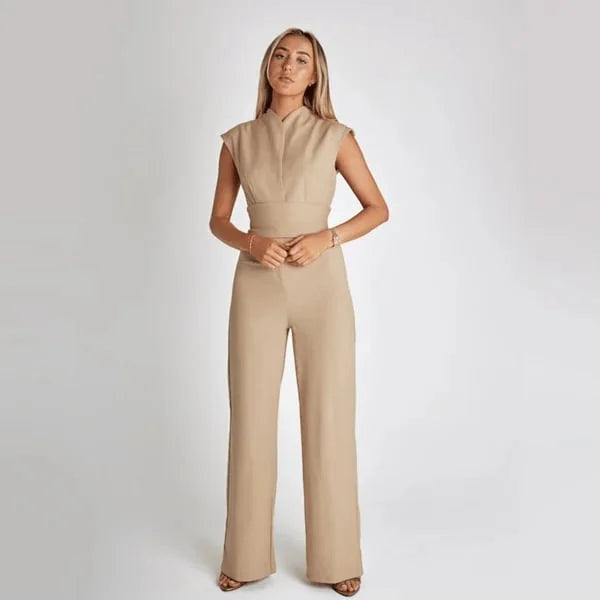 Torex sleeveless jumpsuit with wide leg for women