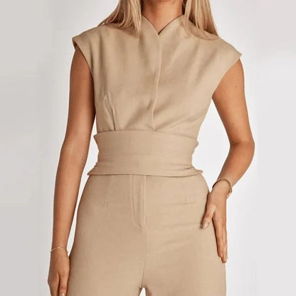 Torex sleeveless jumpsuit with wide leg for women