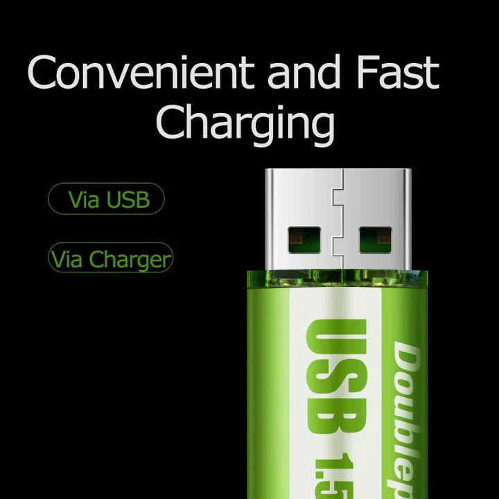Tyzer USB rechargeable AA batteries | 1 USB battery = 500 disposable batteries