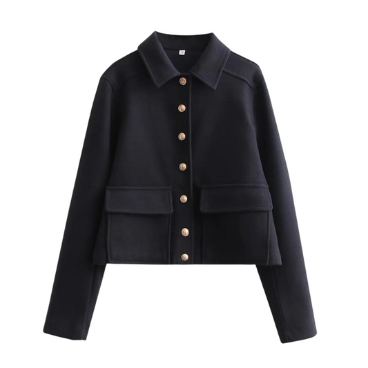 Jasmine | Short Jacket With Button Closure And Pockets For Women