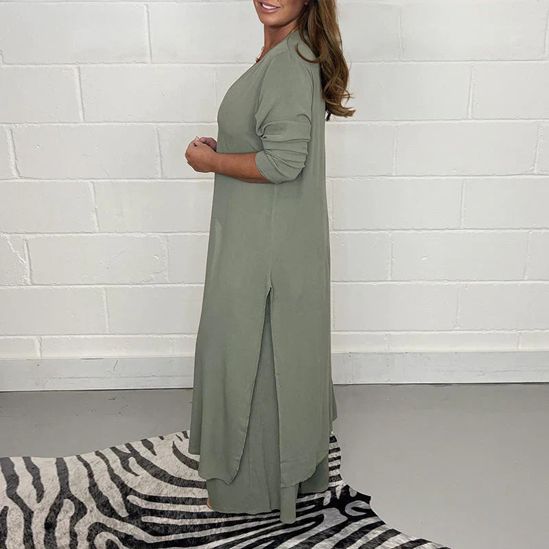 Vicy Two-piece time suit with long top & matching pants