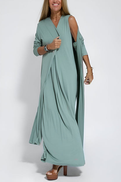 Elolong | Elegant Long Dress + FREE Matching Cardigan