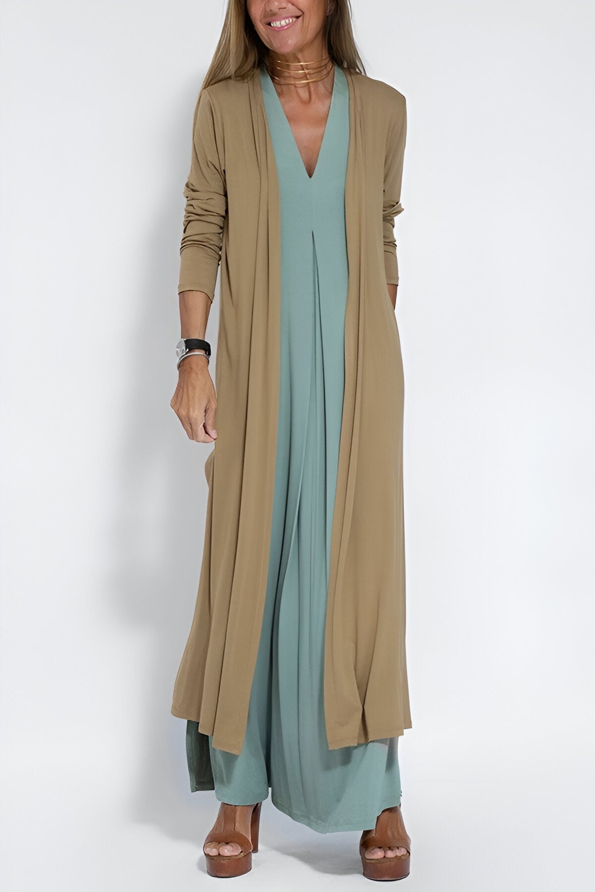 Elolong | Elegant Long Dress + FREE Matching Cardigan