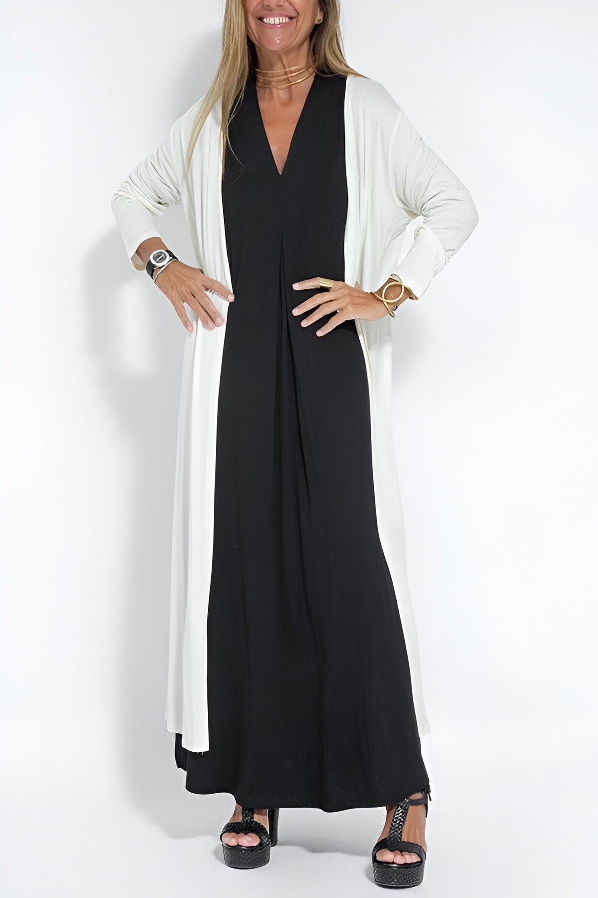 Elolong | Elegant Long Dress + FREE Matching Cardigan