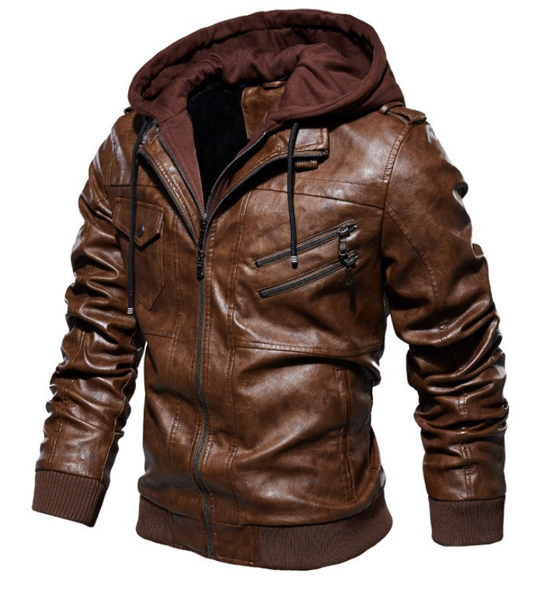 Calho | Premium Leather Jacket with Hood