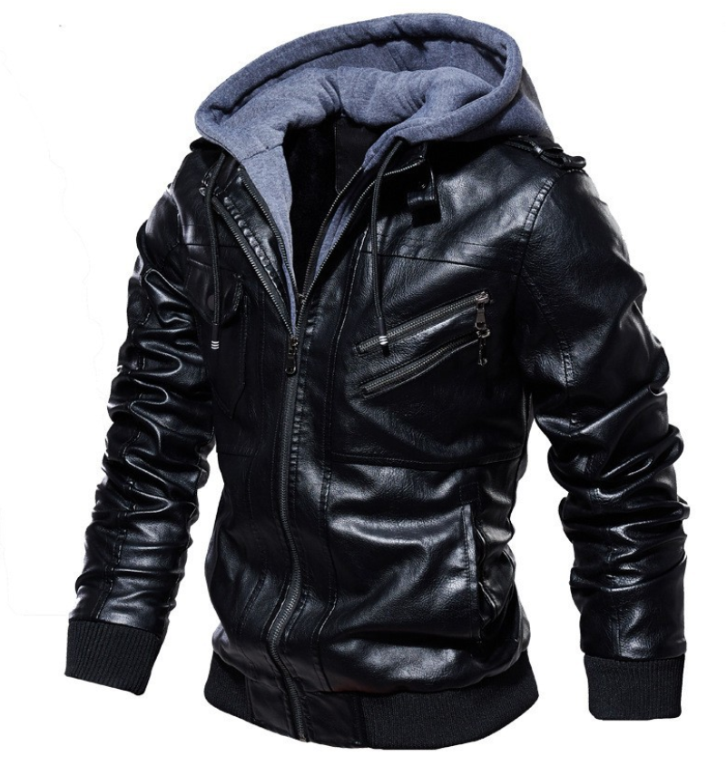 Calho | Premium Leather Jacket with Hood