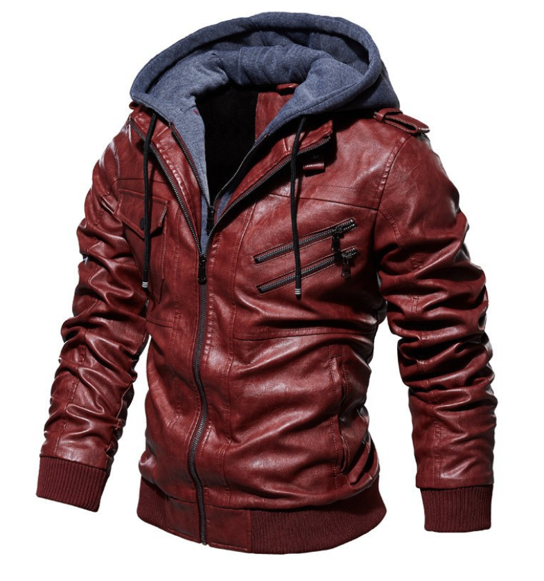 Calho | Premium Leather Jacket with Hood