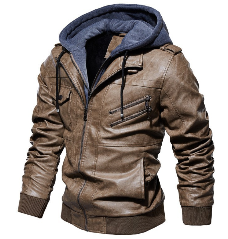 Calho | Premium Leather Jacket with Hood