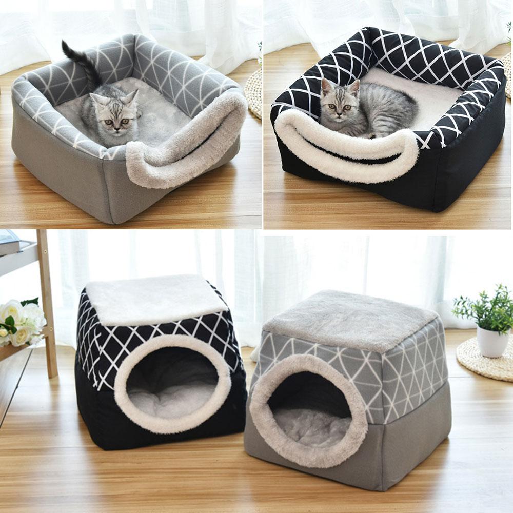 Yumna 2-in-1 house bed for cats