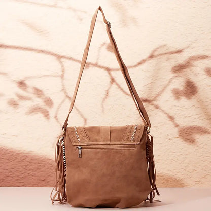 Elmirana | Ladies Crossbody Bag With Tassel - Brown