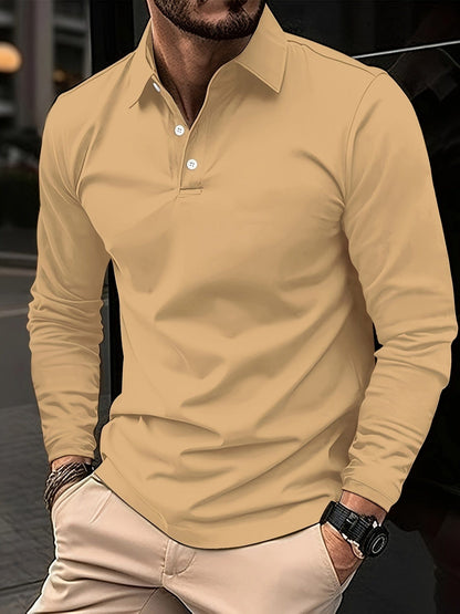 Denavio | Elegant Long Sleeve Polo Shirt