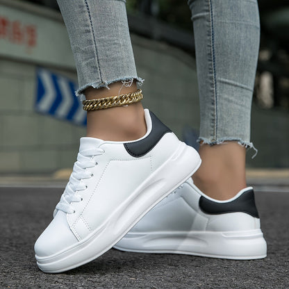 Amira | Classic White Lace-up Sneakers For Women