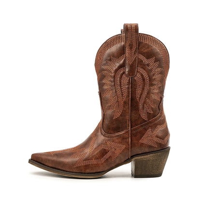 Sinaa | Classic Western Leather Cowboy Boots For Women