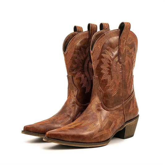 Sinaa | Classic Western Leather Cowboy Boots For Women