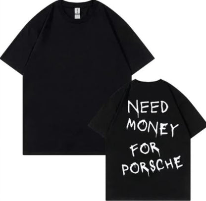 Vincio | Vintage 'Need Money For Porsche' T-Shirt For Men