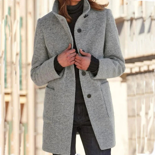 Donnesdia | Wool Coat With Button Closure For Women