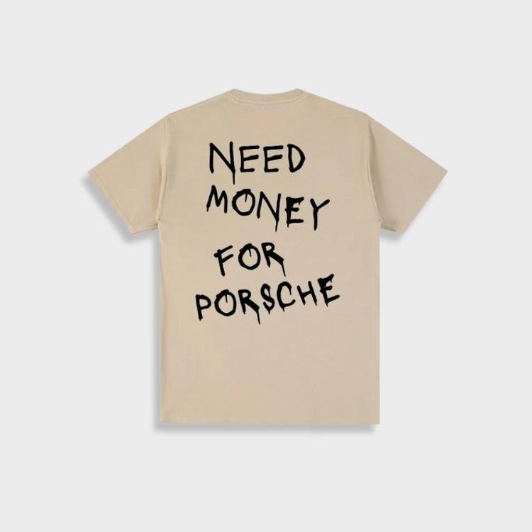 Vincio | Vintage 'Need Money For Porsche' T-Shirt For Men