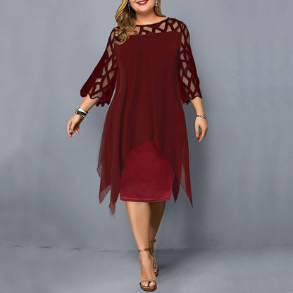 Elegave | Chic Plus Size Midi Dress For Modern Women