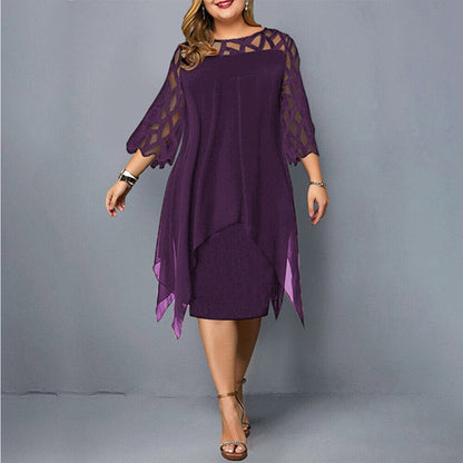 Elegave | Chic Plus Size Midi Dress For Modern Women