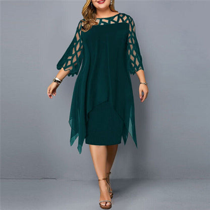 Elegave | Chic Plus Size Midi Dress For Modern Women