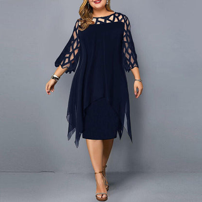 Elegave | Chic Plus Size Midi Dress For Modern Women