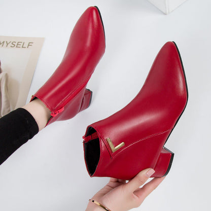 Hatzel | Stylish Leather Ankle Boots For Women Fall Fashion