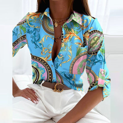 Krevia | Stylish Blouse With Elegant Turn-Down Collar